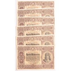 100 korona 1920 6db sorszámkövető