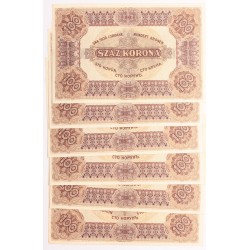 100 korona 1920 6db sorszámkövető
