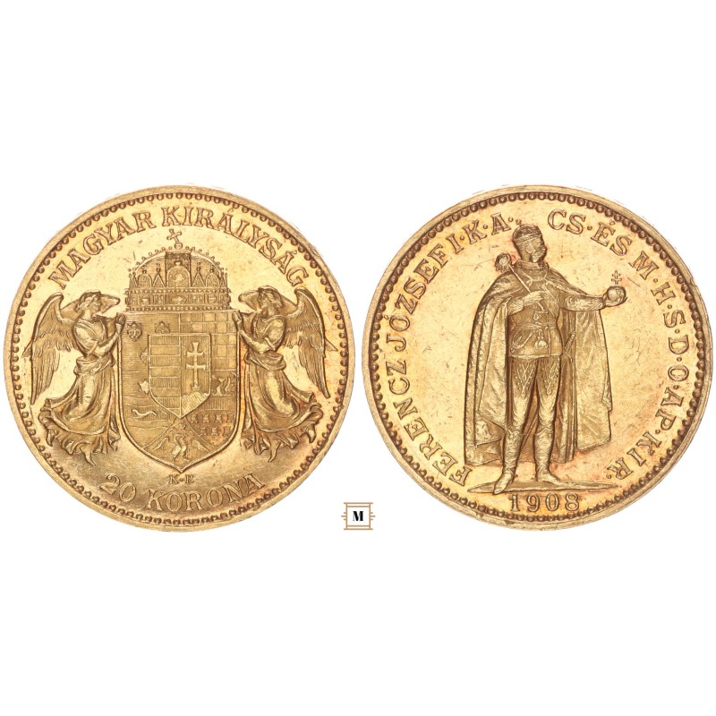 Ferenc József 20 korona 1908 KB R! Ferenc József 20 korona 1908 KB R!