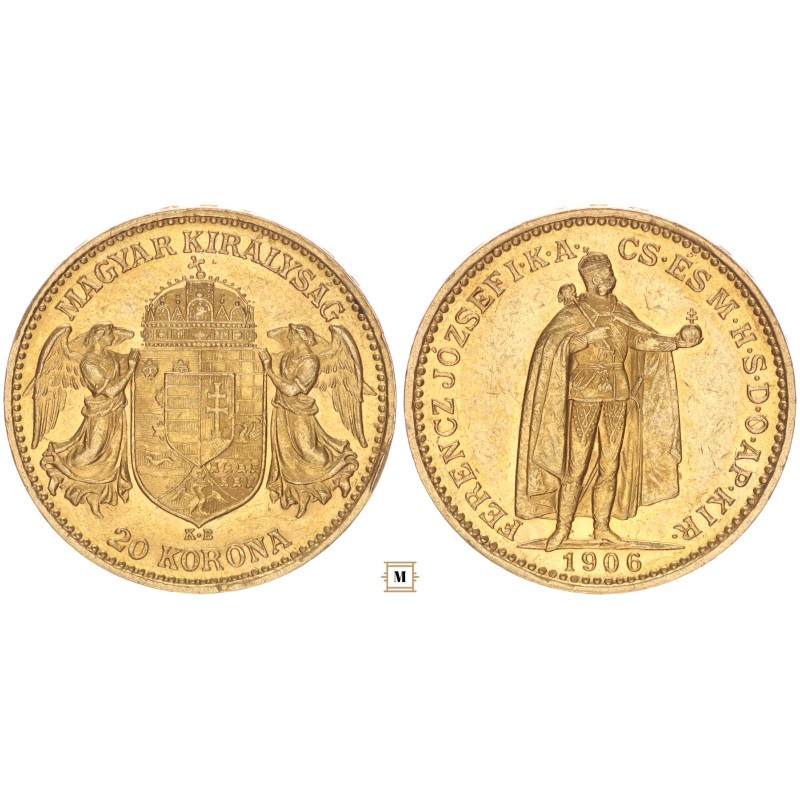 Ferenc József 20 korona 1906 KB Ferenc József 20 korona 1906 KB