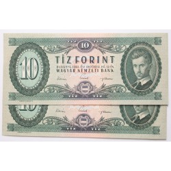10 forint 1962 2db sorszámkövető