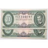 10 forint 1962 2db sorszámkövető