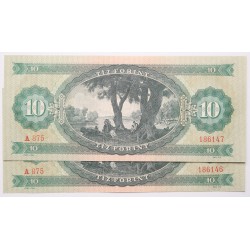 10 forint 1962 2db sorszámkövető