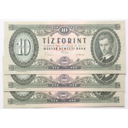 10 forint 1969 3db sorszámkövető