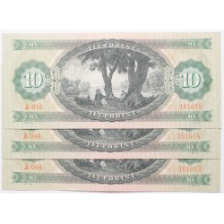 10 forint 1969 3db sorszámkövető