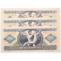 20 forint 1975 3db sorszámkövető
