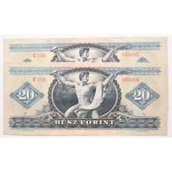 20 forint 1969 2db sorszámkövető
