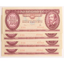 100 forint 1975 4db sorszámkövető