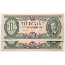 10 forint 1949 2db. közeli sorszám