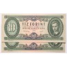 10 forint 1949 2db. közeli sorszám