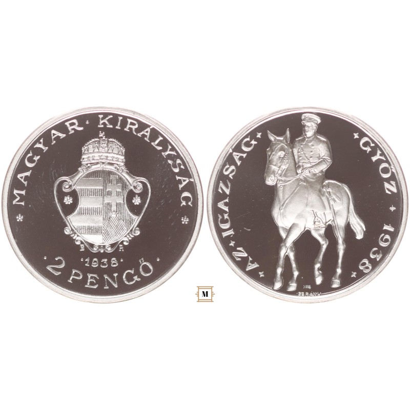 2 pengő Horthy Miklós 1938 BP UP