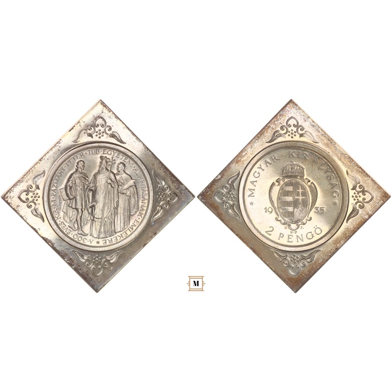 2 pengő Pázmány 1935 BP csegely ARTEX 2 pengő Pázmány 1935 BP csegely ARTEX