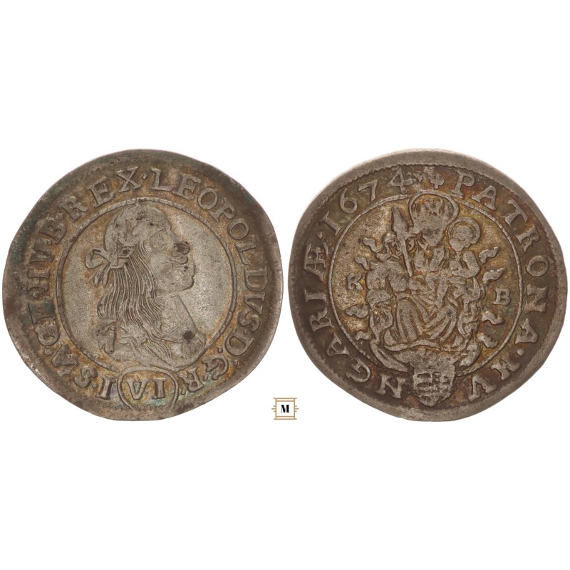 I. Lipót 6 krajcár 1674 KB I. Lipót 6 krajcár 1674 KB