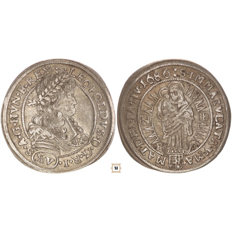 I. Lipót 15 krajcár 1686 NB / PO I. Lipót 15 krajcár 1686 NB / PO