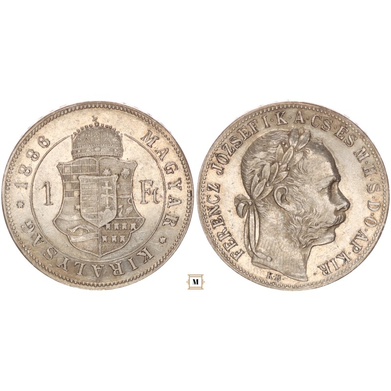 Ferenc József 1 forint 1886 KB Ferenc József 1 forint 1886 KB