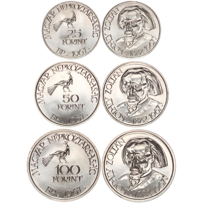 25-50-100 forint Kodály sor 1967 BP 25-50-100 forint Kodály sor 1967 BP