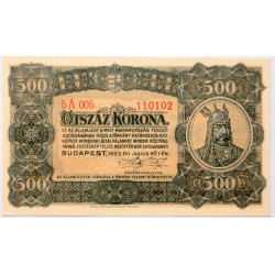 500 korona 1923 Pénzjegynyomda