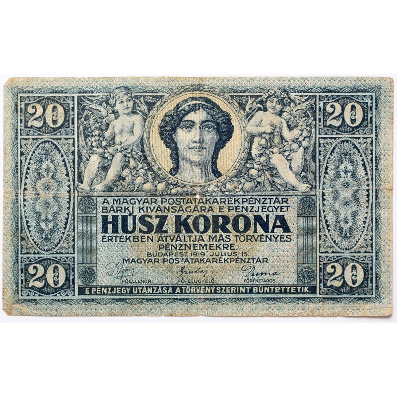 20 korona 1919 Július 15 20 korona 1919 Július 15
