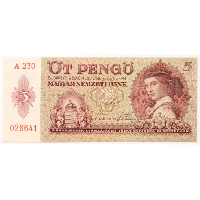 5 pengő 1939