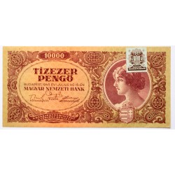 10000 pengő 1945 MNB bélyeggel