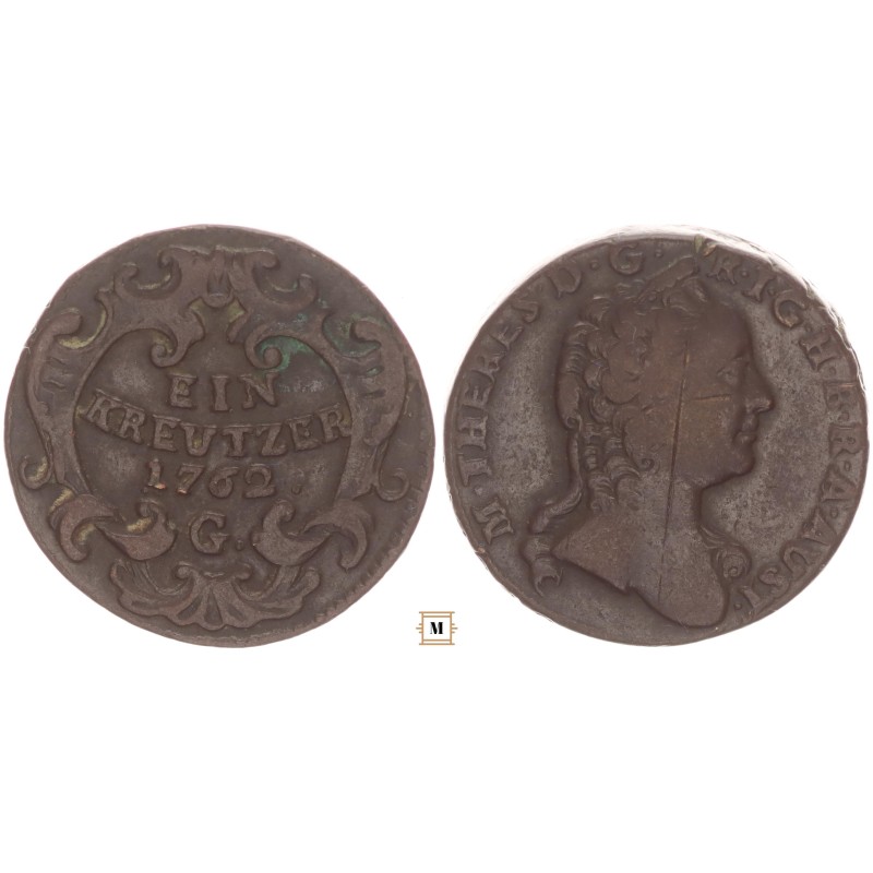 Mária Terézia 1 Krajcár 1762 G , Graz