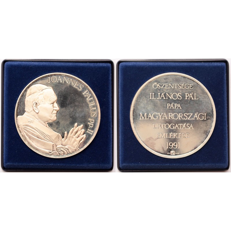 II. János Pál Pápa látogatása 1991 érem, 5 Oz, Ag(.999) II. János Pál Pápa látogatása 1991 érem, 5 Oz, Ag(.999)