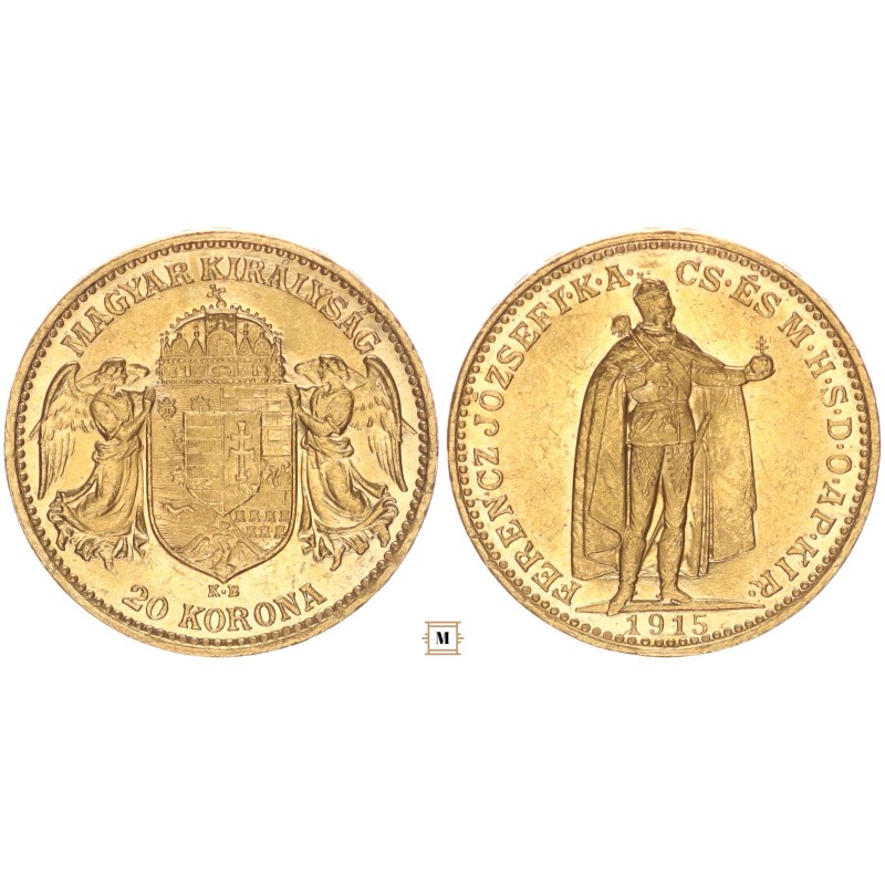Ferenc József 20 korona 1915 KB Ferenc József 20 korona 1915 KB
