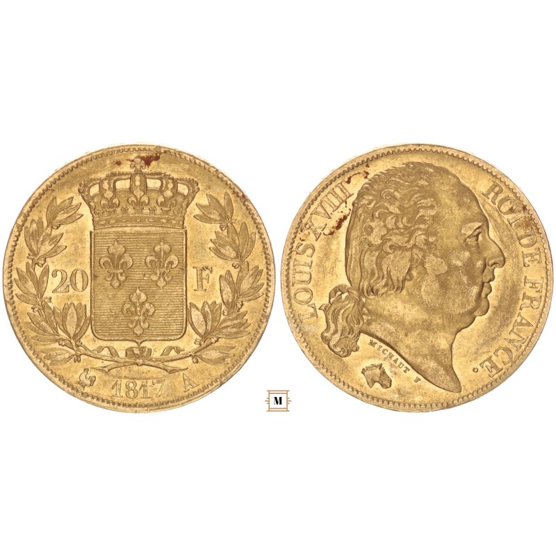Franciaország 20 frank 1817 A Franciaország 20 frank 1817 A