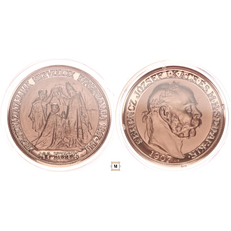 Ferenc József 100 korona 1907 Koronázási KB U.P. Ferenc József 100 korona 1907 Koronázási KB U.P.