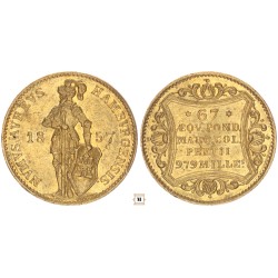Hamburg dukát 1857
