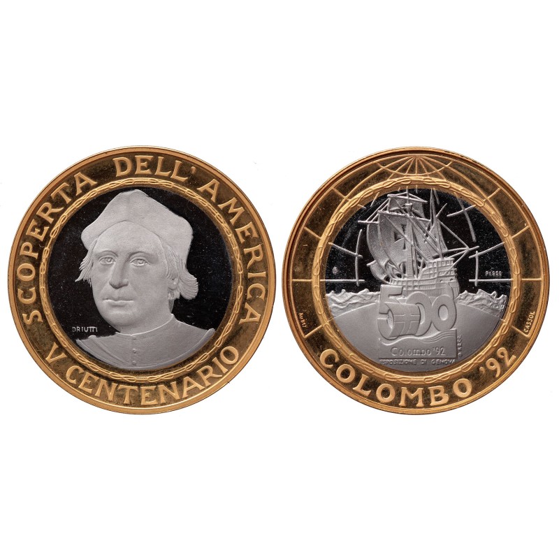 Amerika felfedezésének 500. évfordulója 1992 arany/platina érem