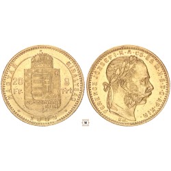 Ferenc József 20 frank 8 forint 1883 KB