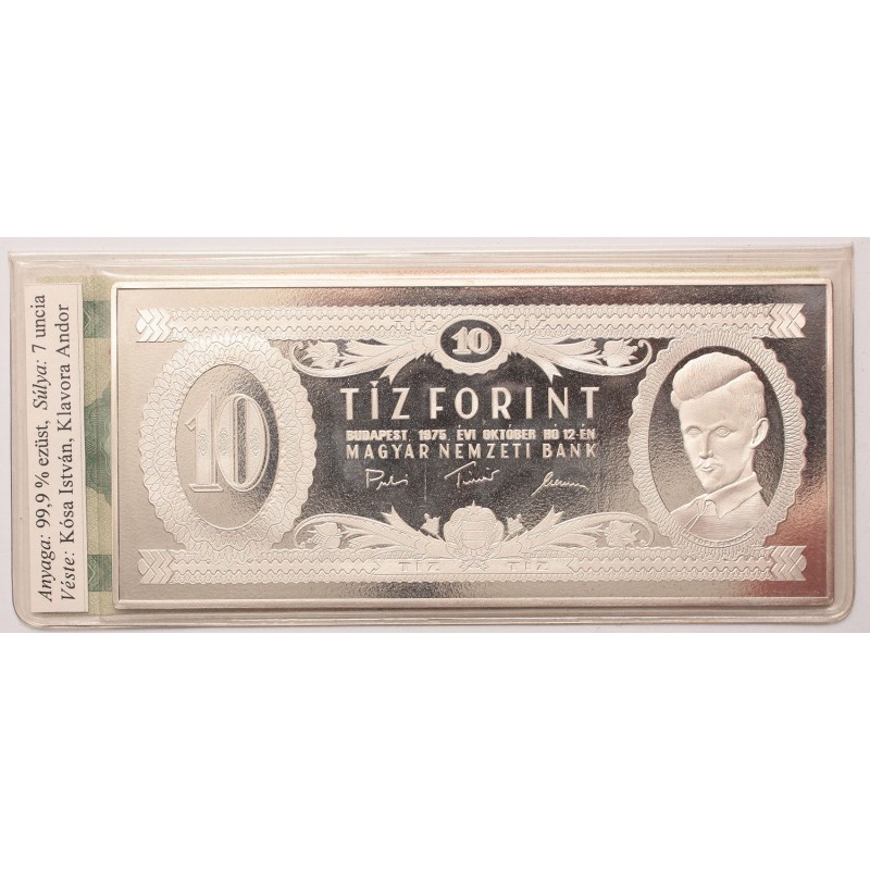 10 forint színezüst bankjegy 7 uncia