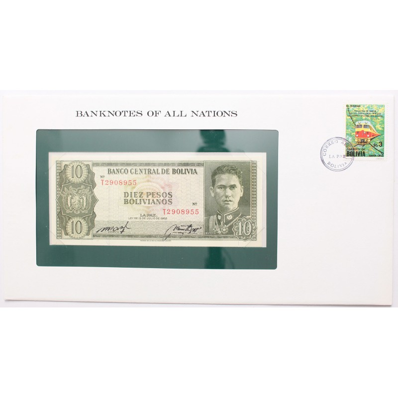 Nemzetek Bankjegyei - Bolívia 10 pesos 1962 Nemzetek Bankjegyei - Bolívia 10 pesos 1962