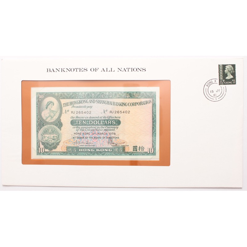 Nemzetek Bankjegyei - Hongkong 10 dollár 1978 Nemzetek Bankjegyei - Hongkong 10 dollár 1978