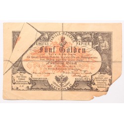 5 gulden /1866/ reklámnyomtatvány Bergmann & Co.