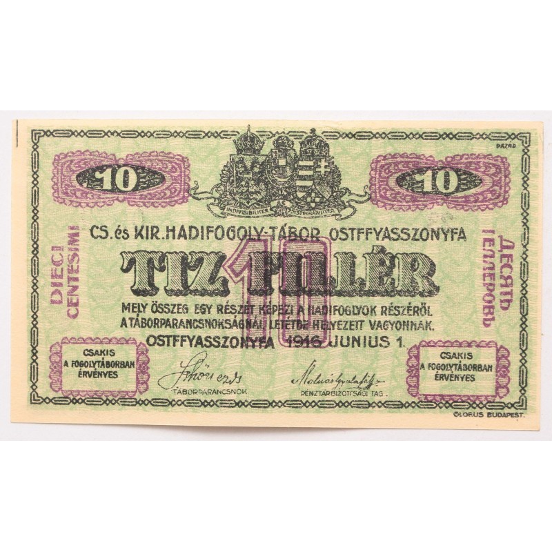 Hadifogolytábor - Ostffyasszonyfa 10 fillér 1916 Hadifogolytábor - Ostffyasszonyfa 10 fillér 1916