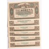 10 korona 1920 6db közeli sorszám