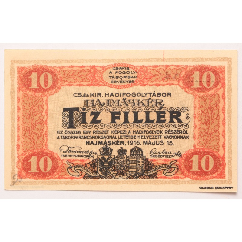 Hadifogolytábor Hajmáskér 10 fillér 1916 Hadifogolytábor Hajmáskér 10 fillér 1916