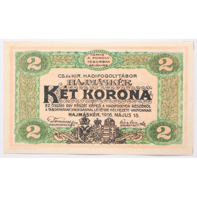 Hadifogolytábor Hajmáskér 2 korona 1916