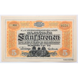 Hadifogolytábor Hajmáskér 5 korona 1916