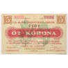 Hadifogolytábor Csót 5 korona 1916 gumi bélyegzős sorszámal