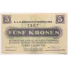 Hadifogolytábor Csót 5 korona 1916 gumi bélyegzős sorszámal
