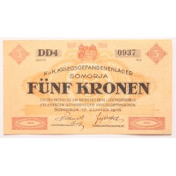 Hadifogolytábor Somorja 5 korona 1916