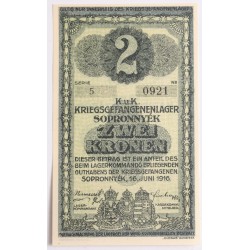 Hadifogolytábor Sopronnyék 2 korona 1916 arab sorozatszám