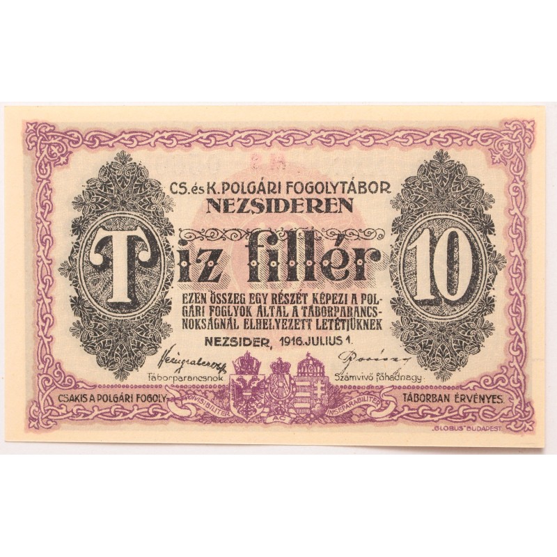 Hadifogolytábor Nezsider 10 fillér 1916 Hadifogolytábor Nezsider 10 fillér 1916
