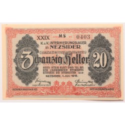 Hadifogolytábor Nezsider 20 fillér 1916