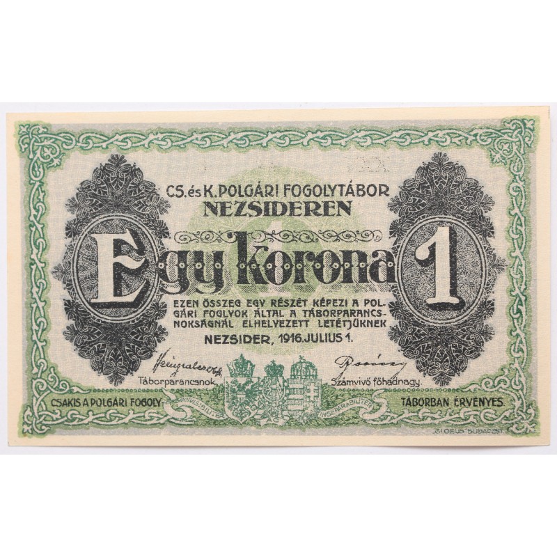 Hadifogolytábor Nezsider 1 korona 1916