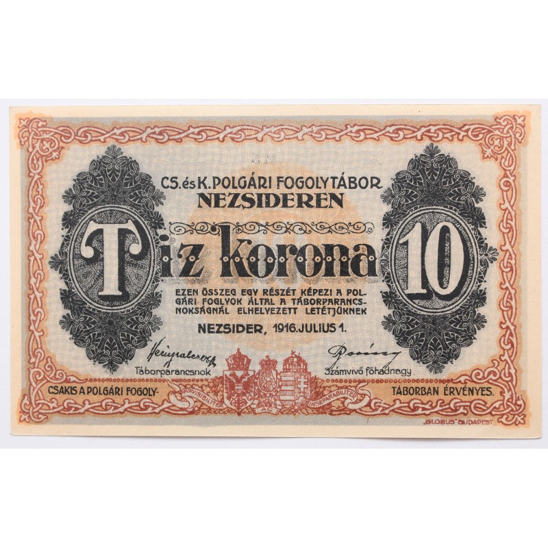 Hadifogolytábor Nezsider 10 korona 1916 Hadifogolytábor Nezsider 10 korona 1916