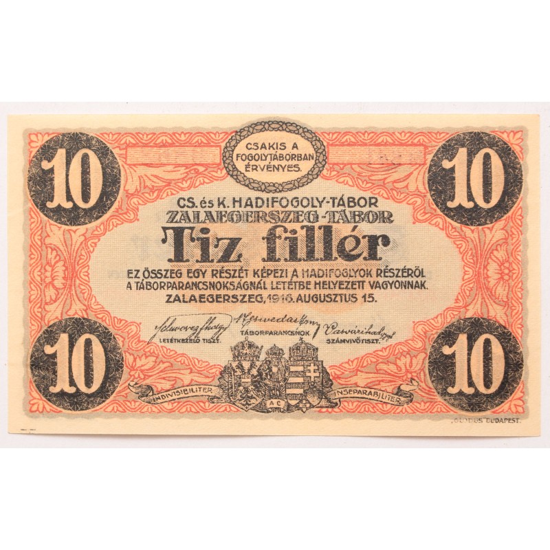 Hadifogolytábor Zalaegerszeg 10 fillér 1916 Hadifogolytábor Zalaegerszeg 10 fillér 1916